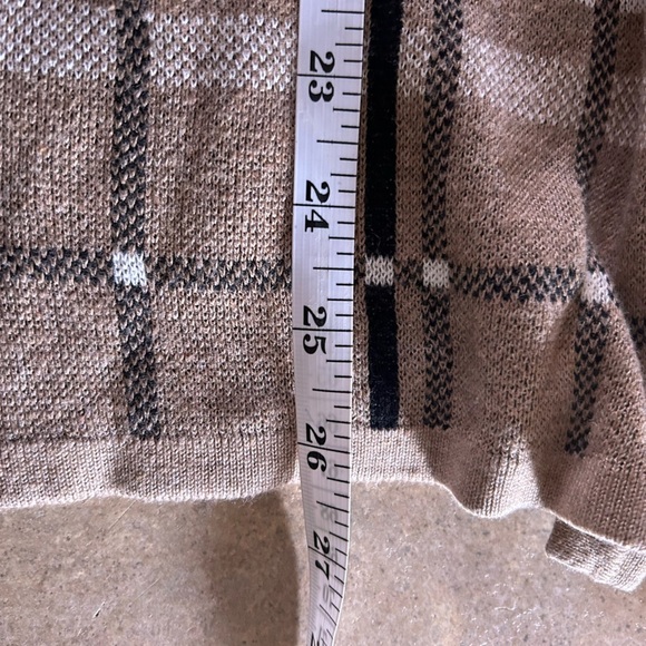 Croft & Barrow sweater - beige/black/white plaid open front cardigan - Picture 9 of 9